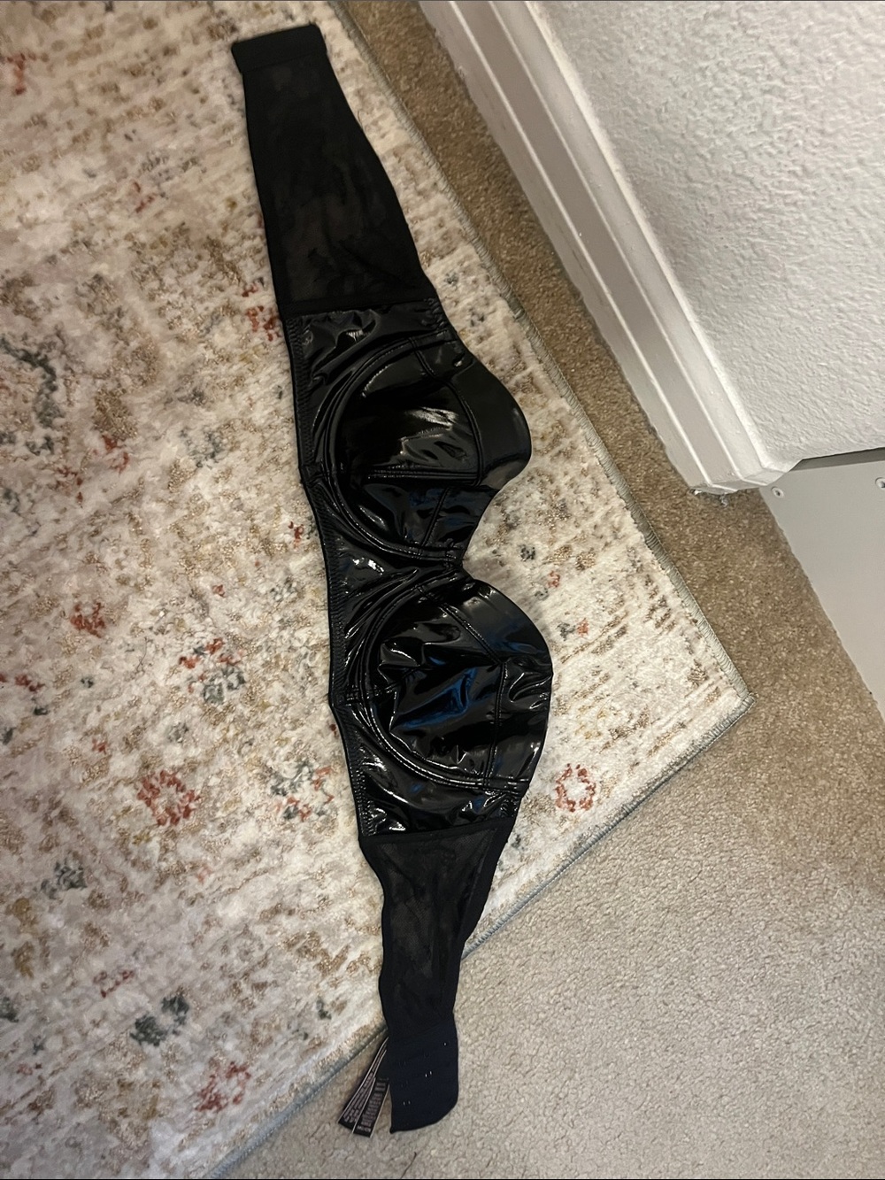 Victoria's Secret Black Patent Strapless Bra